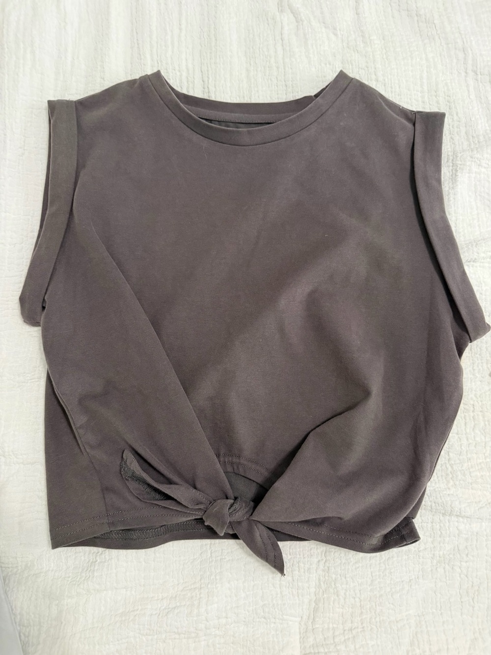 Commense Charcoal Knot-Front Muscle Tee- Never worn! NWOT